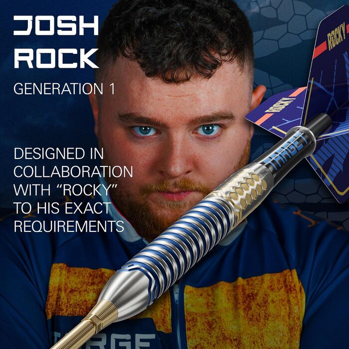 Дротики Target Josh Rock Gen 1 зі сталевим наконечником, 90% вольфраму, Swiss Point, 22/23/24/25 г, професійний набір для дартсу, гравецька серія