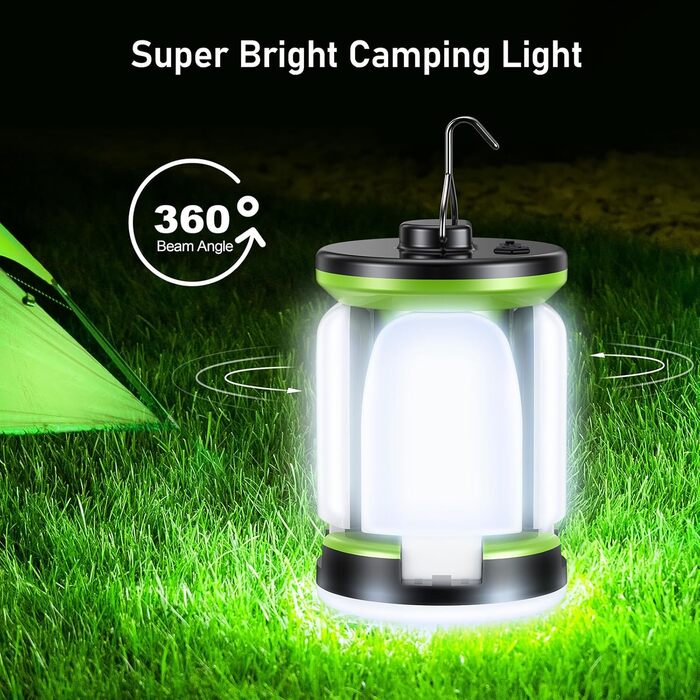 LED кемпінговий ліхтар Blukar 2000 люмен – 7 режимів, 60 LED, USB, перезаряджається, 10+ годин роботи, ліхтар для намету, аварійне освітлення для кемпінгу, походів, відключень електроенергії