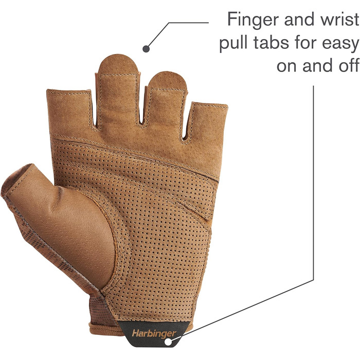 Рукавички Harbinger Pro Gloves - Легкі та гнучкі для підтримання середнього навантаження, унісекс (бежевий, L)