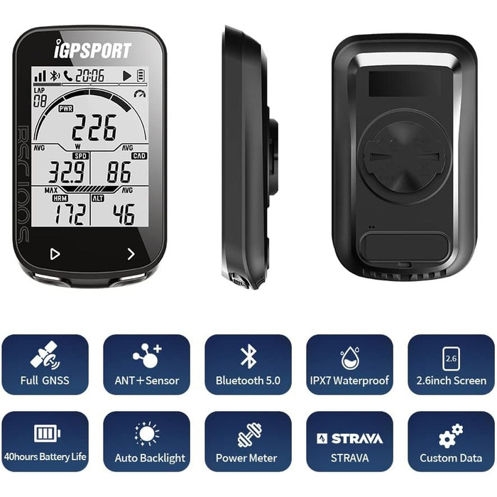 Велокомп'ютер GPS iGPSPORT BSC100S, 2,6