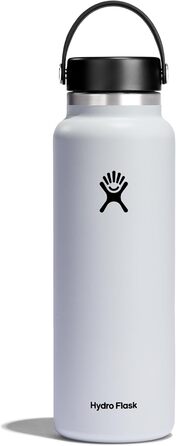Термобутилка HYDRO FLASK 1180 мл біла, ізольована спортивна пляшка з нержавіючої сталі з герметичною кришкою та ремінцем, підходить для миття в посудомийній машині