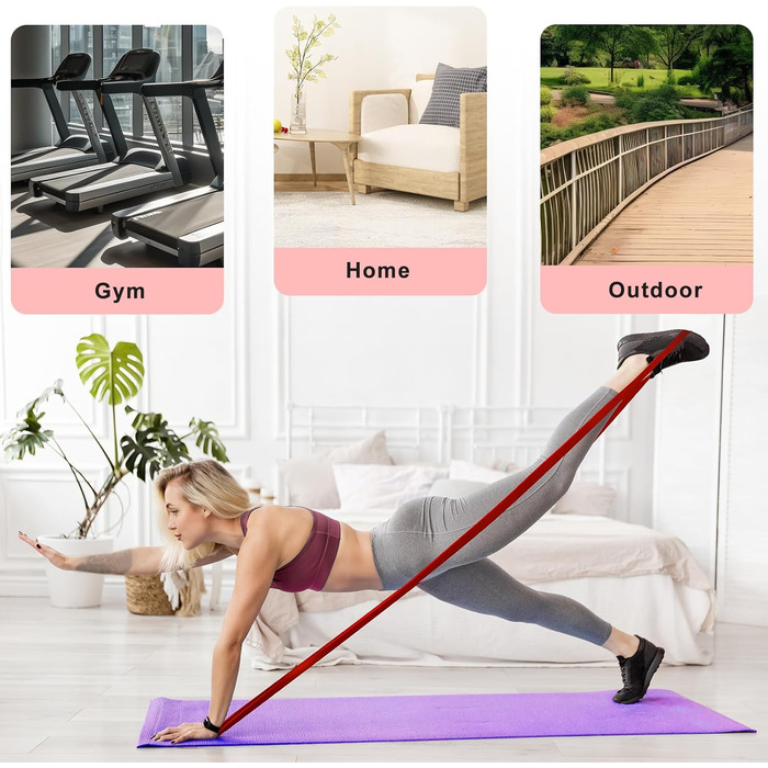 Гума для фітнесу та йоги, стрічка опору 90-175 lbs, 3 шт. (15-25 lbs/ЧЕРВОНА)