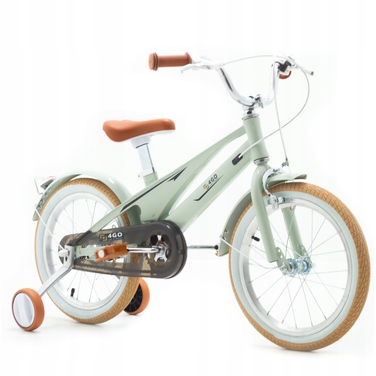 Дитячий велосипед 16 дюймів із бічними колесами, м'ятний, легкий