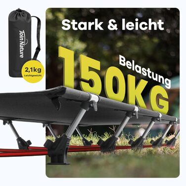 Кемпінгове ліжко Join Nature Ultraleicht - легке, складане, чорне (150 кг)