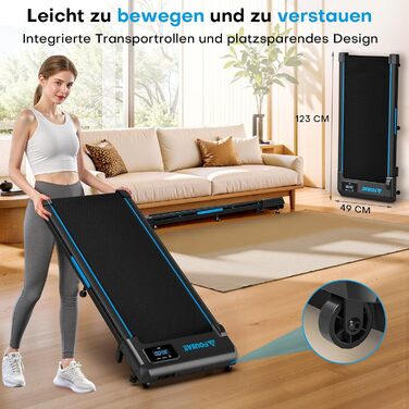 Walking Pad FOUSAE: Бігова доріжка для дому з регулюванням нахилу до 9%, потужність 2.5HP, LED-дисплей, керування з пульта та через додаток, подвійне амортизація, до 150 кг