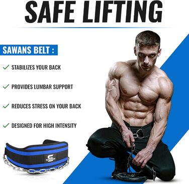 Пояс для підтягувань Dip з неопреновою підтримкою спини, 91.4 см, для важкої атлетики, бодібілдингу, пауерліфтингу, тренувань у спортзалі