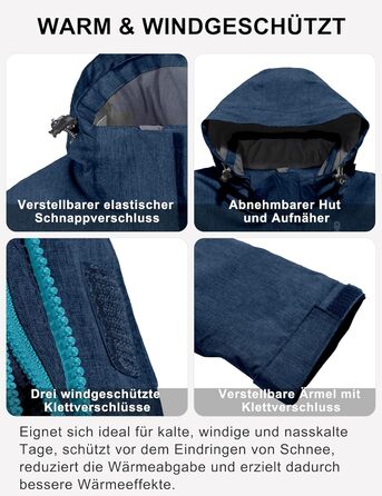 Жіноча водонепроникна куртка Little Donkey Andy - Легка, дихаюча, для активного відпочинку та походів (XL, Blaugrau meliert)