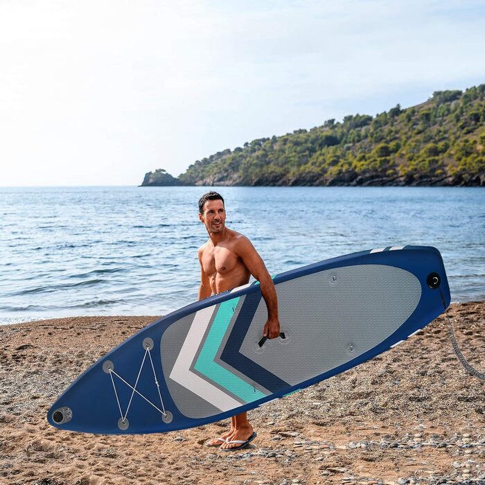 Надувна SUP-дошка ALPIDEX 305x76x15 см, до 150 кг, комплект: весло, плавці, насос, ремінець, сумка, ремонтний набір
