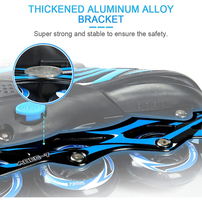 Роликові ковзани Lixada для дітей та підлітків з підсвічуванням, розмір 28-33/34-37/38-41, червоний колір