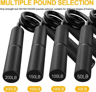 Набір з 4 еластичних тренажерів для рук та пальців, регулювання опору 22.5-90 кг, для спортсменів та відновлення, неслизьке покриття