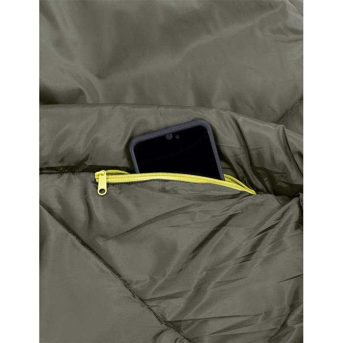 Спальний мішок VAUDE Sioux 800 II, блакитний, 2-8°C, для трьох сезонів, 220x80 см, з блискавкою справа, для кемпінгу в приміщенні та на відкритому повітрі