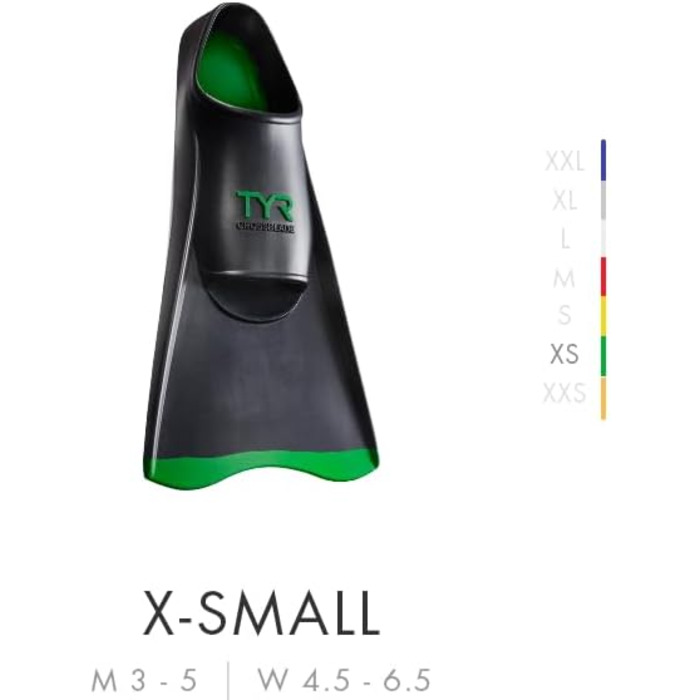 Ласти TYR Crossblade 2.0 чорні XS – тренувальні ласти для плавання