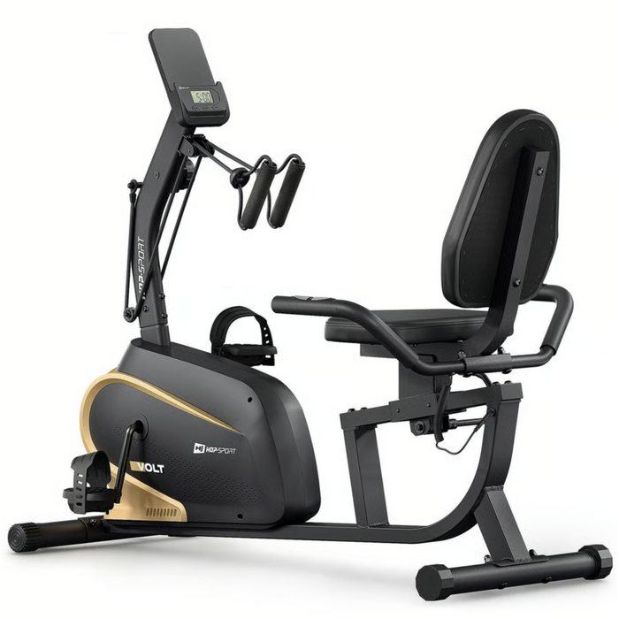 Горизонтальний велотренажер Hop-Sport HS-045L Volt магнітний золотистий