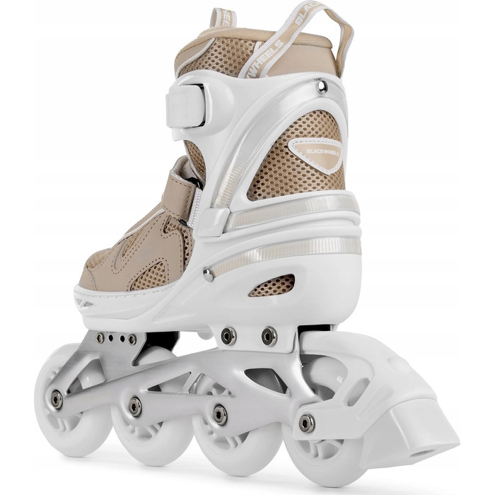Роликові ковзани Blackwheels Flex Pro, регульовані, бежеві, розмір 34-37, колеса 80 мм, підшипники ABEC-7