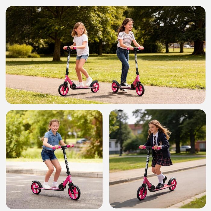 Самокат FREEDARE Cityroller для дітей та дорослих, складаний, колеса 200 мм, до 100 кг, рожевий