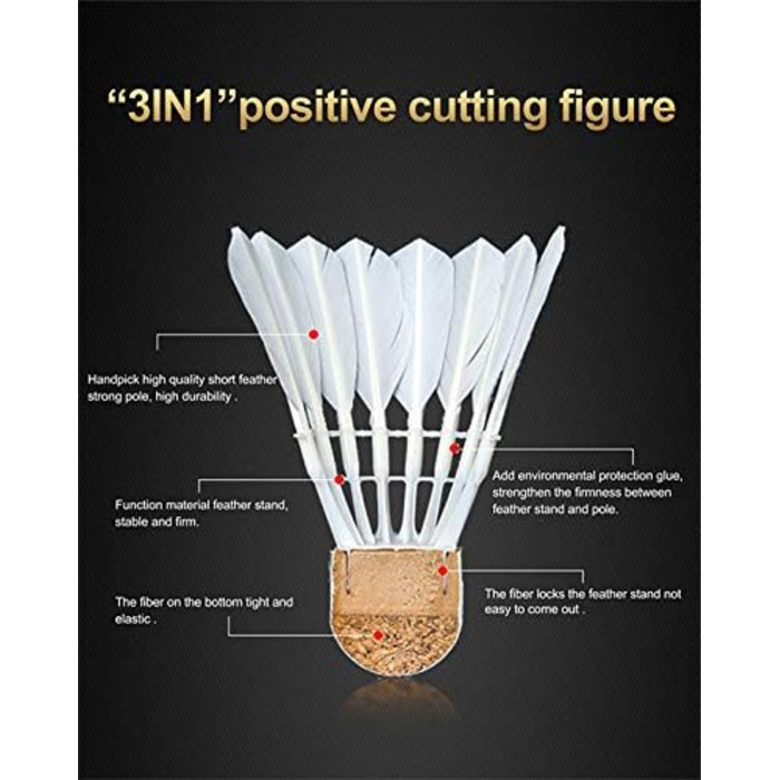 Волан для бадмінтону Propetrel 757 Hybrid 3-в-1, швидкість 77, 12 шт.