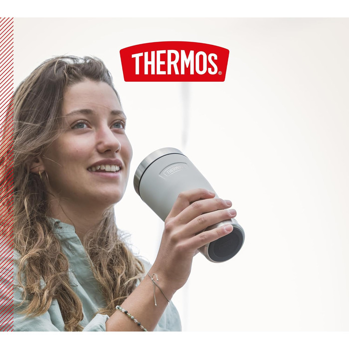 Термокружка Thermos ICON 470 мл, бежево-піщана, із нержавіючої сталі, ізольована, для кави та напоїв, зберігає тепло до 7 годин, холод до 22 годин, герметична, BPA-free, підходить для миття в посудомийній машині