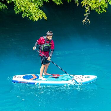 Надувна SUP-дошка WOWSEA Pioneer P1/P2, 245×76×12,7 см, комплект аксесуарів, блакитна, міцна та стійка для відпочинку та спорту