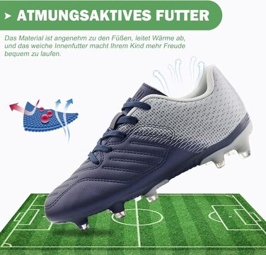 Дитячі футбольні бутси JABASIC для хлопчиків та дівчаток, спортивні, для гри на вулиці, розмір 31 EU, темно-сірий