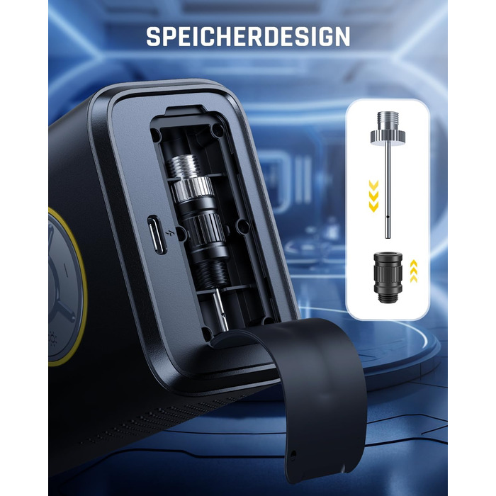 Електричний портативний компресор Fanttik X9 Pro 150 PSI з LED для авто, велосипедів, мотоциклів та м'ячів