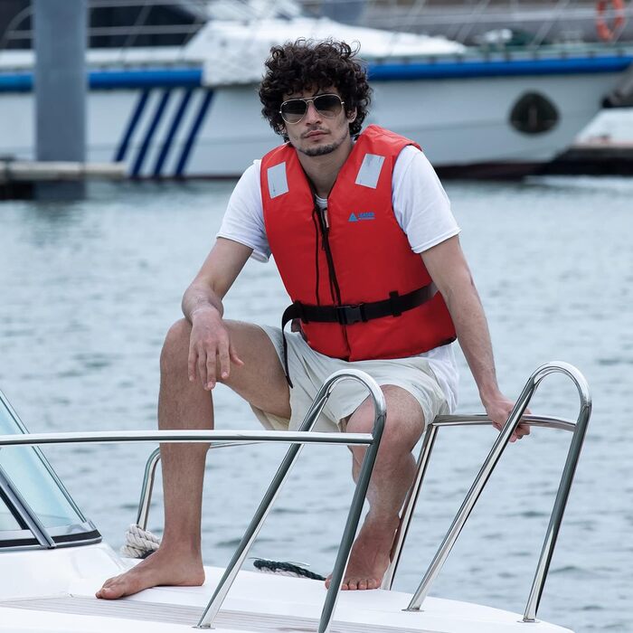 Спасальний жилет Leader International для дорослих, червоний, 30-50кг, для водних видів спорту, плаваючий, 50N