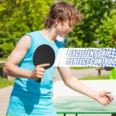 Набір тенісних шаріонок Senston для гри в настільний теніс, професійний комплект для 4 гравців, лопатки з гумовим покриттям, для гри в приміщенні та на вулиці (чорний)