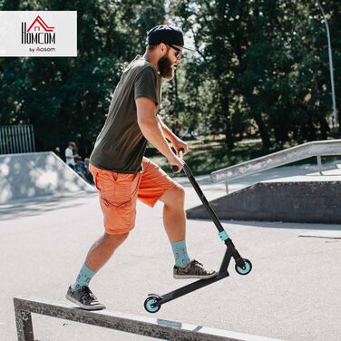Скутер для трюків HOMCOM Funscooter, 100 мм колеса, підшипники ABEC 9, для дітей від 14 років, зелений
