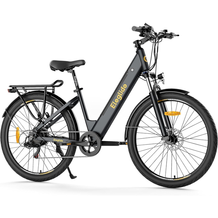 Електровелосипед Eleglide T1 Step-Thru 27.5'' для міста та туризму, 250 Вт, 36В 13А·год літієва батарея, запас ходу до 100 км, LCD-дисплей, європейський стандарт