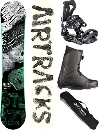 Комплект сноубордиста Airtracks Steezy Wide: сноуборд, кріплення Master, черевики Star Black 43, сумка для сноуборду (145-160 см)
