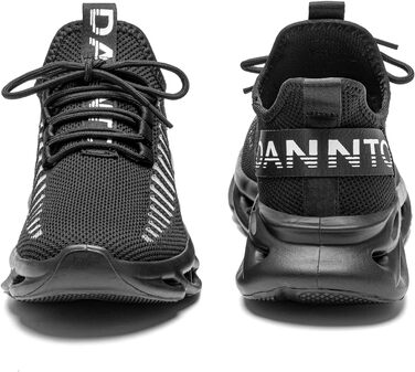 Кросівки для бігу DANNTO - чоловічі та жіночі, спортивні, легкі, дихаючі, з антиковзаючою підошвою, для занять у залі, фітнесу, вуличної бігової підготовки, чорні, 44 EU