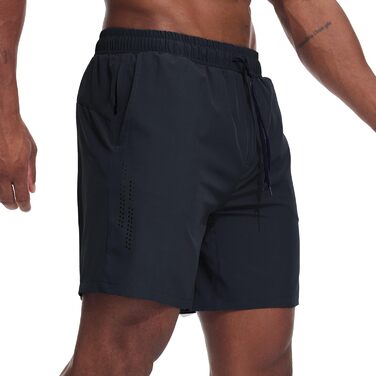 Шорти спортивні чоловічі для бігу 2 в 1, швидкі, короткі, для тренувань та марафону, з кишенею на блискавці (S, чорний та оранжевий)
