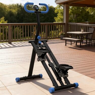 Сходи-степер з регульованим опором для дому – тренажер для кардіотренувань з LCD-дисплеєм та компактним дизайном | Ідеально для домашнього спортзалу, квартири та офісу, чорний