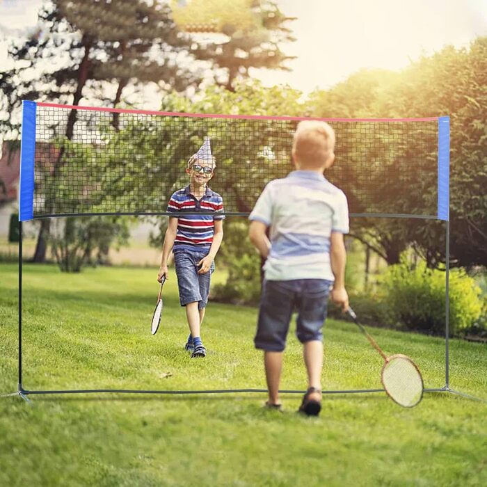 Мережа для бадмінтону Kapler регульована по висоті 90–160 см: мультиспортивна мережа 300x90–160 см для піклболу, волейболу та тенісу, для дітей та дорослих, з 2-ма федерболами та 2-ма тенісними м'ячами, портативна
