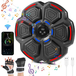 Боксерський тренажер Forhome з LED-підсвіткою та Bluetooth, професійний настінний, з рукавичками, 9 режимів швидкості та лічильник