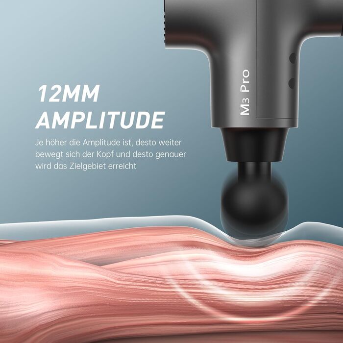 Масажний пістолет OPOVE M3 Pro 2, 2500 об/хв, LED-дисплей, для зняття м'язового болю, світло-сірий