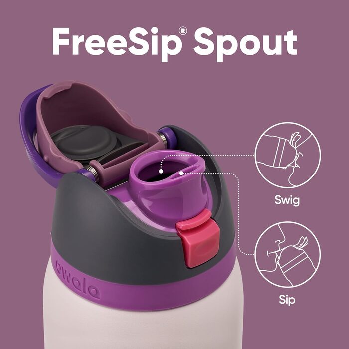 Owala FreeSip ізольована пляшка для води з нержавіючої сталі зі зручною трубочкою, 1,2 л, BPA-free, для спорту та подорожей, Dreamy Field