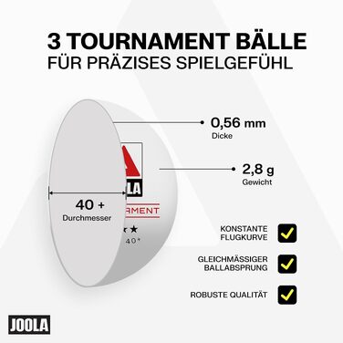Набір для настільного тенісу JOOLA Team Pro: 2 ракетки, 3 м'ячі та чохол, 6 предметів