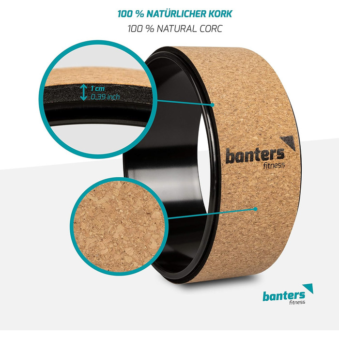 Колесо для йоги Banters з натуральної пробки з інструкцією