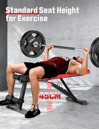 Регульована складана лава для тренувань з 9-рівневим налаштуванням спинки, чорна. Максимальне навантаження: 300 кг