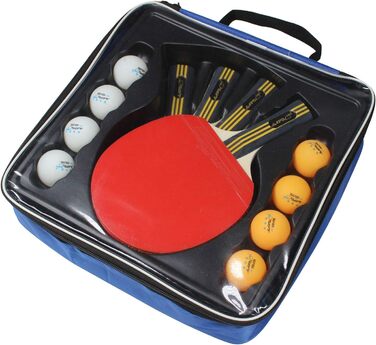 Набір для пінг-понгу MAPOL: 4 професійні ракетки та 8 тенісних м'ячів 3 зірки, зручний кейс