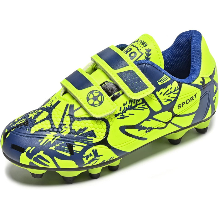 Дитячі футбольні бутси Unisex, дихаючі, для хлопчиків та дівчаток, легкі, з антиковзаючою підошвою, розміри 28-37 (34 EU), блакитний/зелений