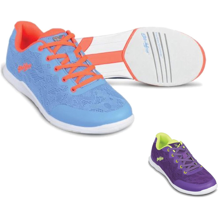 Кросівки для боулінгу KR Strikeforce з шнурівкою, двостороння підошва, спортивний дизайн, кольорові, 36 EU, блакитний/оранжевий