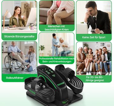 Еліптичний тренажер під стіл, компактний електричний велотренажер для ніг, 15 рівнів швидкості, тихий, для літніх людей