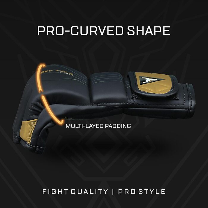 Рукавички для MMA чоловічі та жіночі — дихаючі рукавички з відкритим пальцем для спарингу, рукавички для греплінгу, кікбоксингу, муай-тай, боїв у клітці та тренувань. Чорний/Блакитний (XL, Чорний/Золотий)