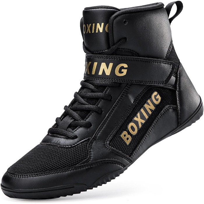 Боксерські черевики SDEQA для чоловіків: легкі, дихаючі, для боксу, бодібілдингу, фітнесу. Білі (36 EU, Чорний)