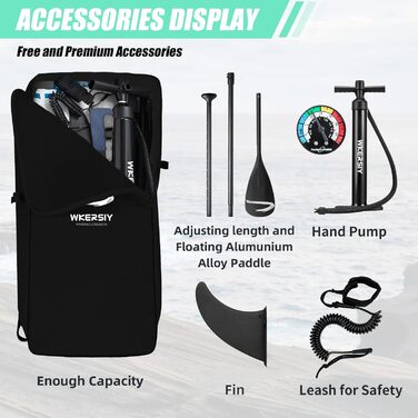 Надувний SUP Борд Allround 335см – Стабільний SUP для початківців та професіоналів – Яскравий паделборд для йоги, риболовлі та відпочинку (Зелений)