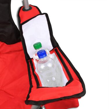 Кемпінговий стілець складний, розкладний, до 120 кг, з сумкою-холодильником (червоний, чорний)