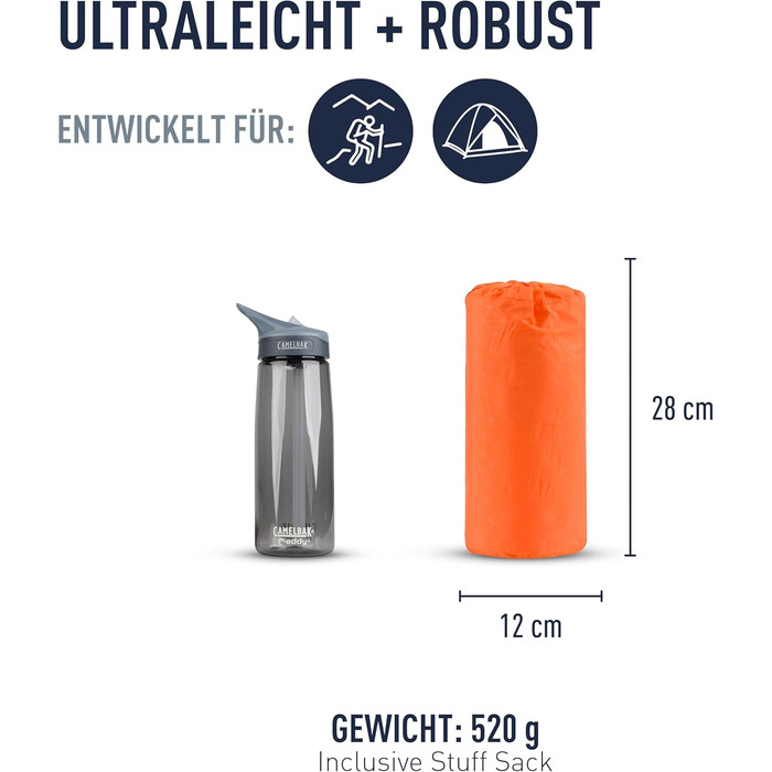Килимок туристичний надувний Sea to Summit Ultralight Delta Core-V (Orange, Small)