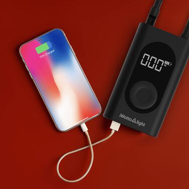 Портативний електричний компресор iWotto з LCD-дисплеєм, LED-ліхтарем, Powerbank для авто, мотоцикла, велосипеда і м'ячів