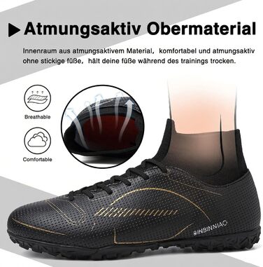 Футбольні черевики для чоловіків Madame Großer Junge, білий Tf (39 EU, чорний Tf)